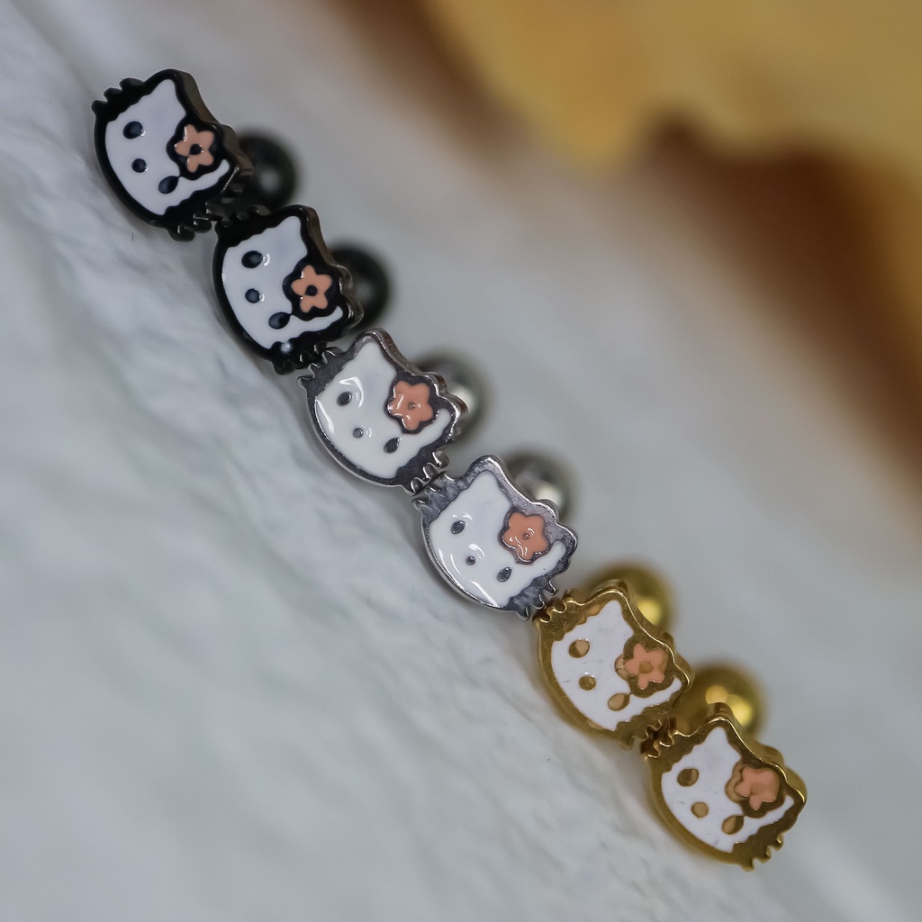 Anting baut hellokitty titanium anti karat korea fashion - ercassia