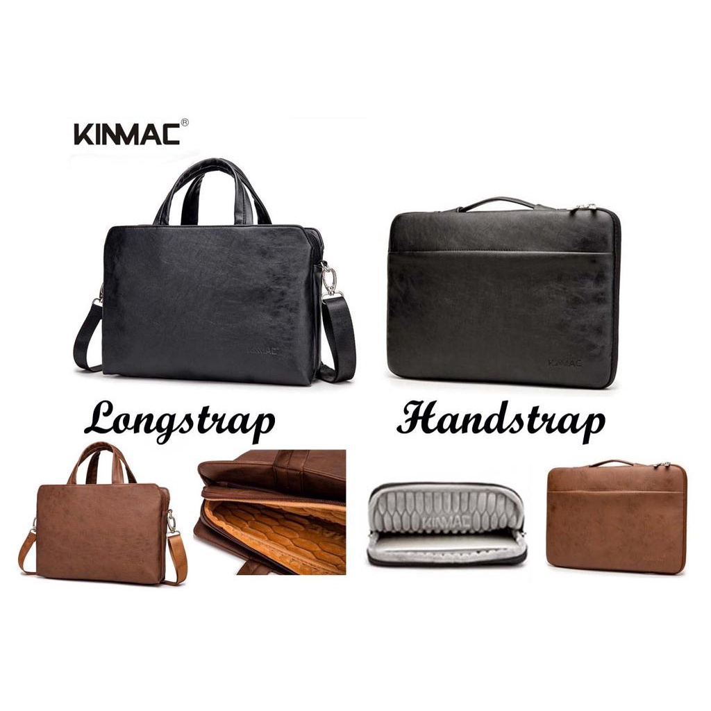 Tas Laptop Macbook KINMAC PU Leather Series Kulit with Longstrap Size 13 14 15 16 inch