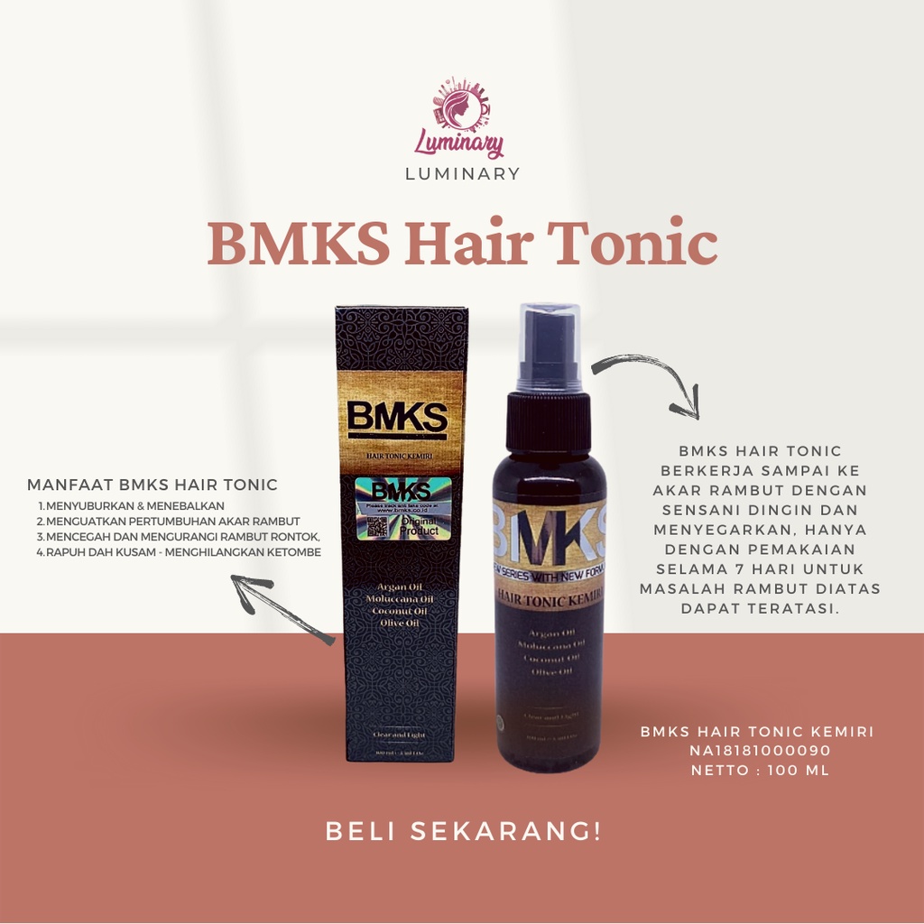 BMKS Hair Tonic Kemiri Penumbuh Rambut Perawatan Rambut Keratin Hair Treatment Rambut Rusak Rontok Original BPOM