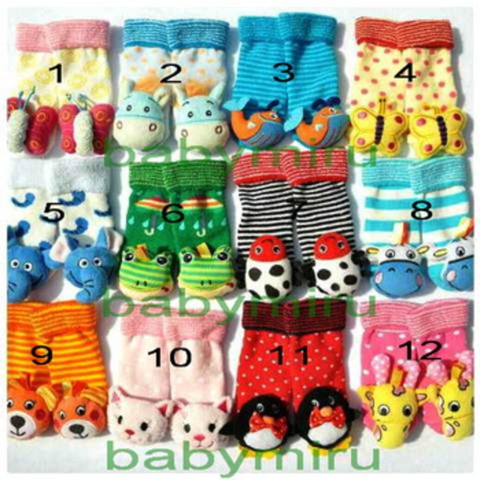 PROMO Gerber Rattle Socks/Kaos Kaki (new motif) 2 TERLARIS XX9