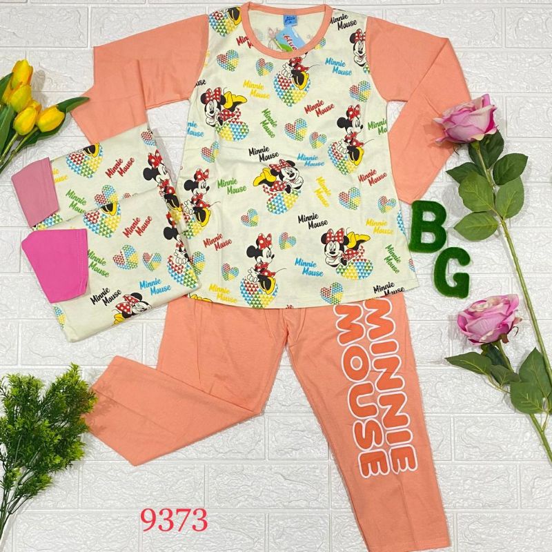 Baju tidur anak perempuan karakter bahan kaos premiun