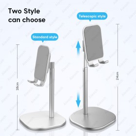 Dudukan Smartphone Stand Holder Handphone Telescopic Black ALuminum Besi Adjustable Foldable Tekuk