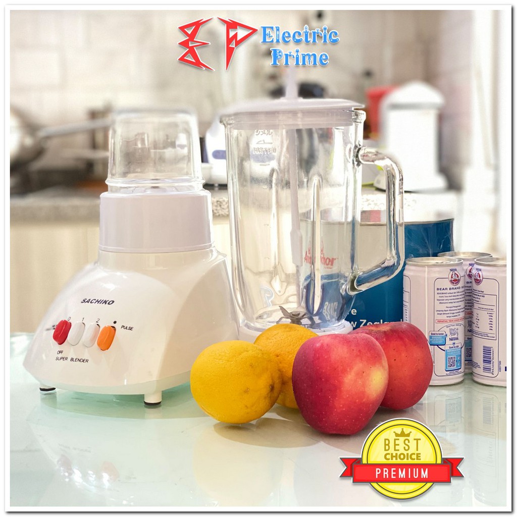 Blender Buah Kaca 2 IN 1 Premium Sachiko 1,2 Liter Bubur Penggiling Daging Cabai Bumbu Kering