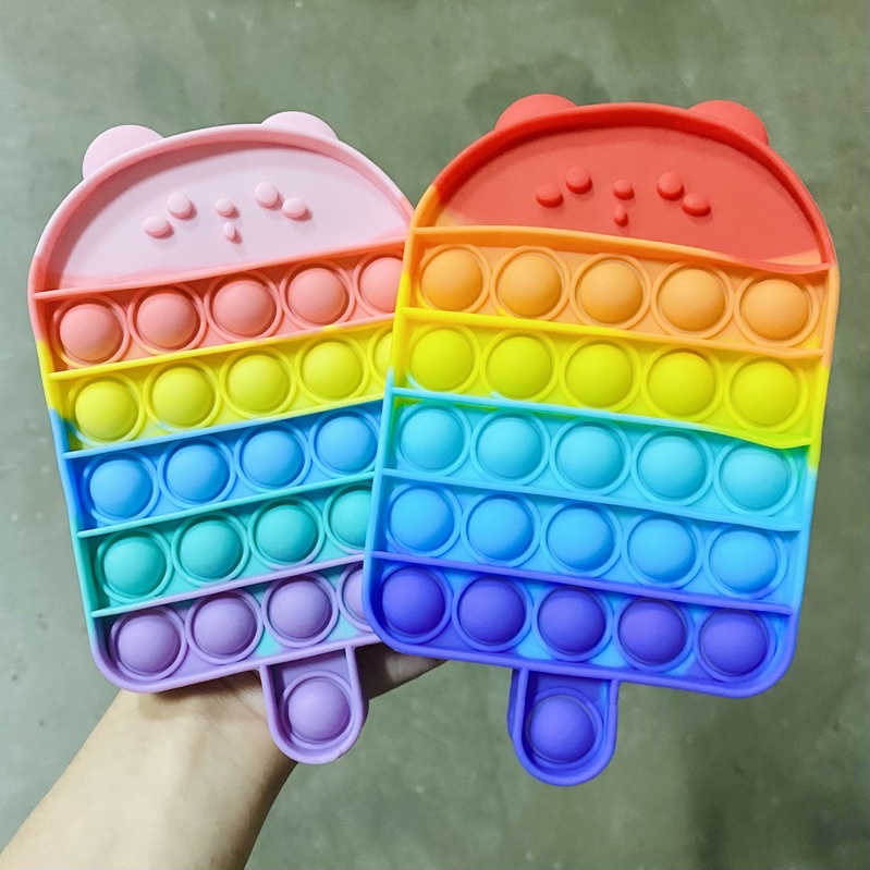 Pop It Fidget Toy Murah Rainbow Mainan Anak Penghilang Stress Tiktok-PopsicleHamster Acak