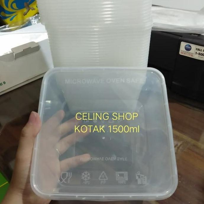 KOTAK WADAH NASI THINWALL PLASTIK FOOD GRADE 1500ml Per 25 pc