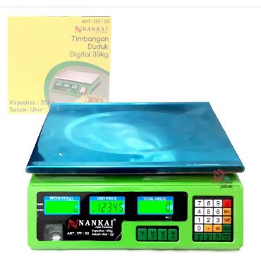 NANKAI Scale Kitchen Timbangan Buah Meja Digital 35kg / Laundry Scale / Timbangan Dapur Duduk Digital Computing Scale 35kg Double Display / Timbangan Buah 35kg Besi Stainless Duduk Sembako Telor Kue Tepung Buah Sayur Daging Ikan Barang