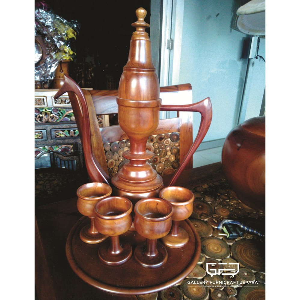 Teko Lentera Kayu Jati