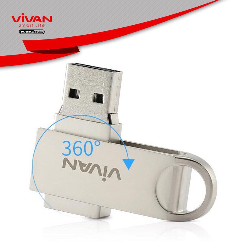 VIVAN Flashdisk 8GB/16GB Pearl Nickel Silver - Garansi Resmi 1 Tahun