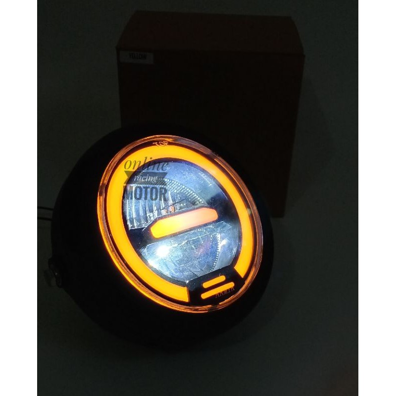 lampu daymaker led lis angel yellow headlamp lampu depan kuning