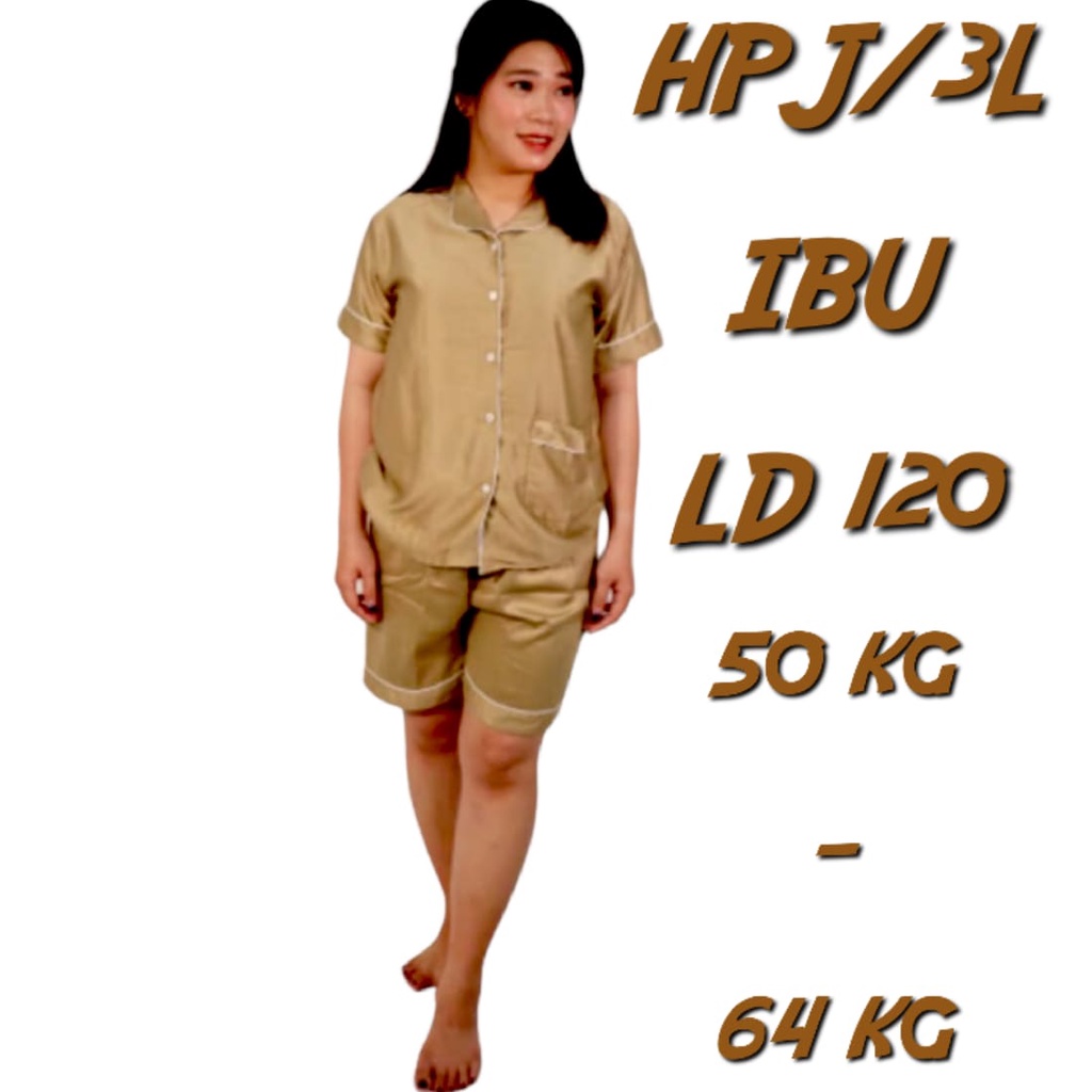 PIYAMA JUMBO / BIG SIZE SATIN LD 120 130 140 BAJU TIDUR WANITA SET CELANA