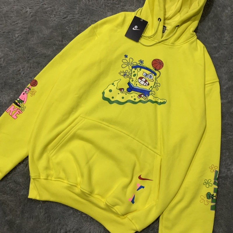 Sweater Hoodie Nike X Kyre Spongebob Yellow Fulltag &amp; Lebel