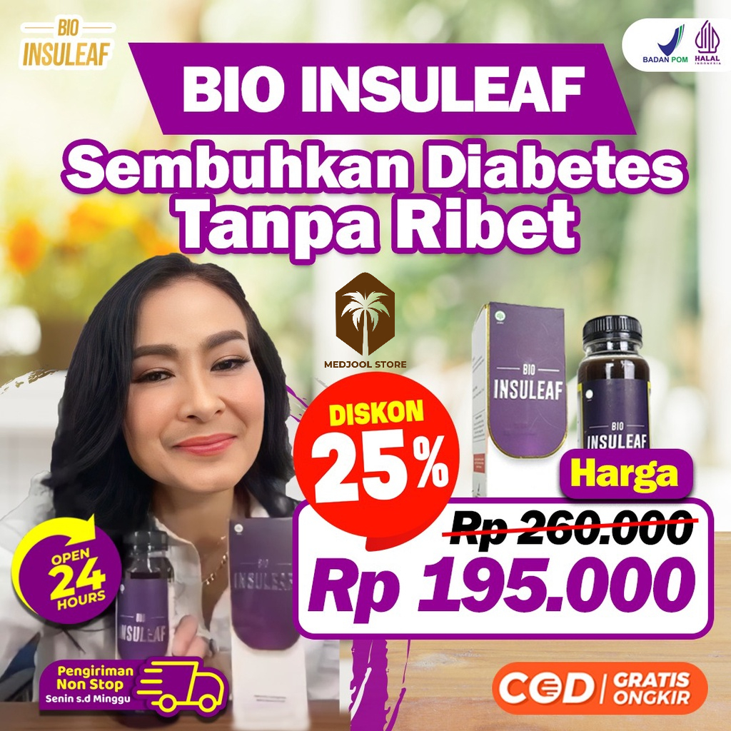 Bio Insuleaf  Herbal Anti Diabetes – Herbal Alami Cepat Turunkan Gula Darah Cegah Kencing Manis Asam Urat &amp; Kolesterol BPOM Herbal Anti Diabetes 100% Original