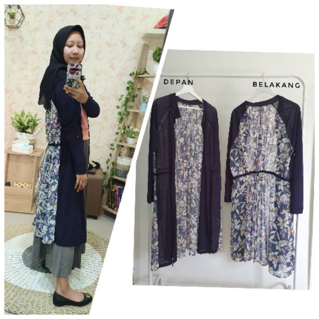 OUTER FLORAL/outwear/cardigan/long cardi/coat/atasan wanita/outer sifon
