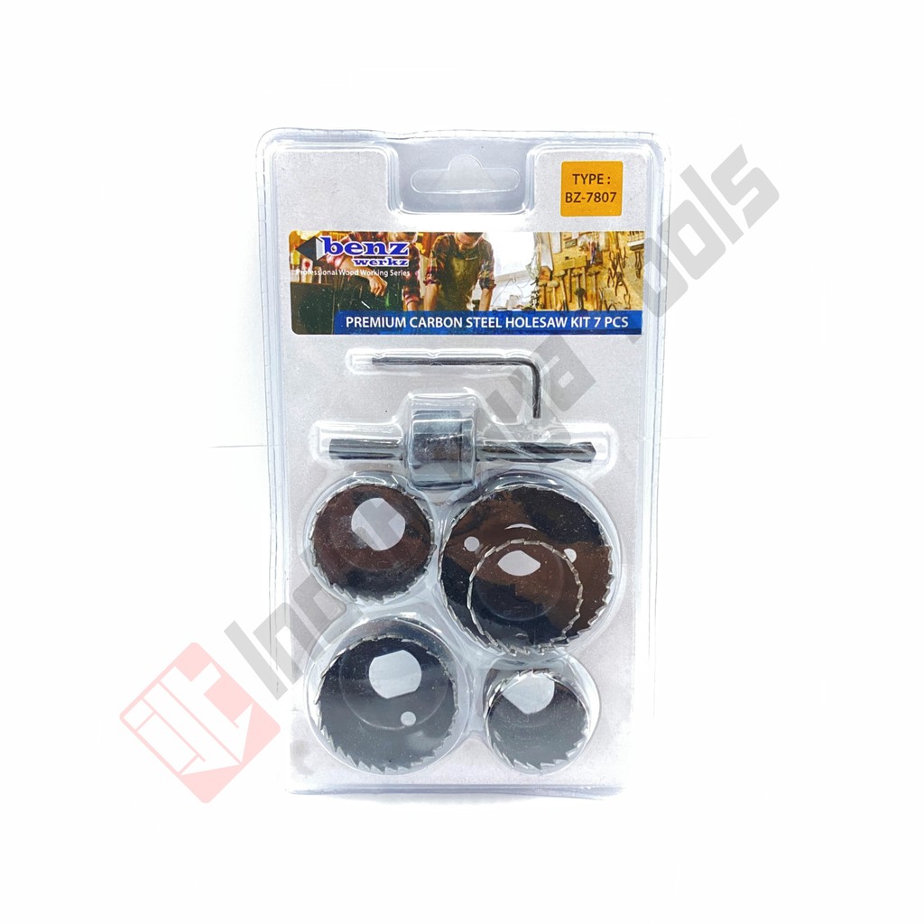 BENZ BZ-7807 Hole Saw Set Kit 7 Pcs - Bor Kayu Hidroponik Lubang Holesaw