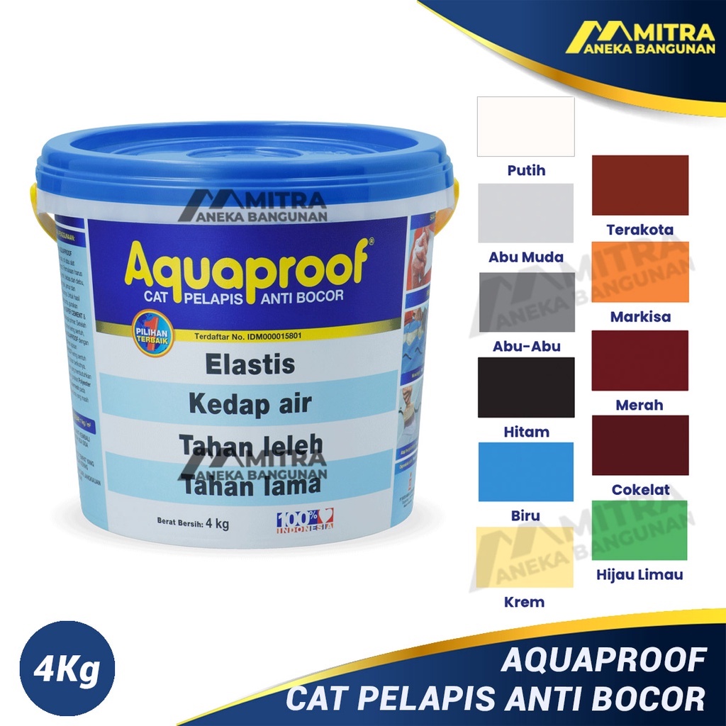 AQUAPROOF 4 KG CAT PELAPIS ANTI BOCOR / CAT TEMBOK WATERPROOF / CAT ANTI AIR