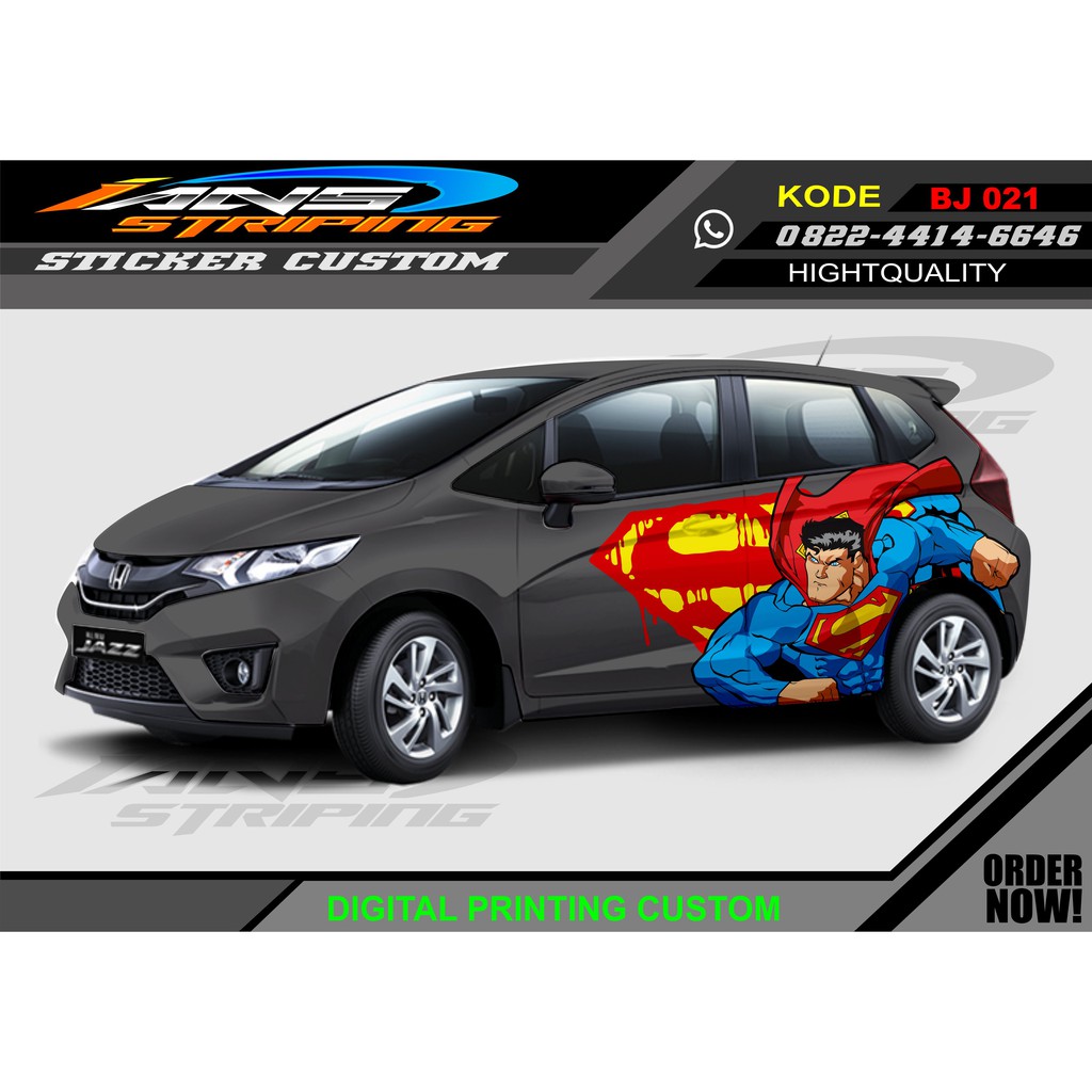 STICKER VARIASI MOBIL HONDA JAZZ SUPERMAN