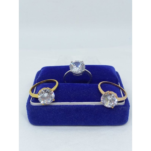 CINCIN PERAK ASLI SILVER 925 LAPIS EMAS/CINCIN SOLITAIRE(DESI)MP SEDANG/ASLI SILVER/CINCIN FASHION TERBARU