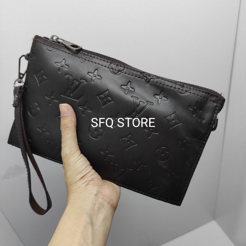 Handbag LVi Tas Tangan Clutch Kulit Impor Ekslusif plus Selempang