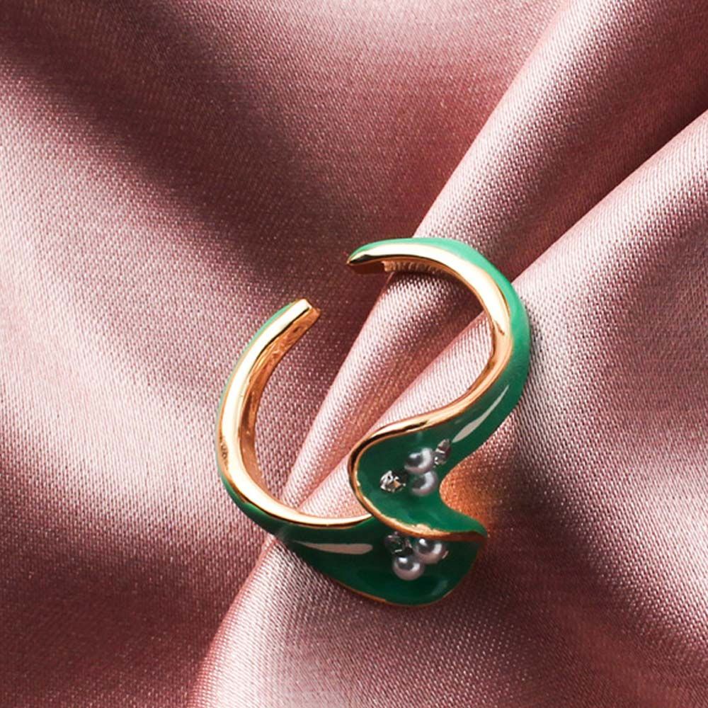 Needway  Gifts Metal Rings Women Girls Open Rings Oil Drop Rings Men Irregular Geometric Handmade Ins Romantic Party Jewelry