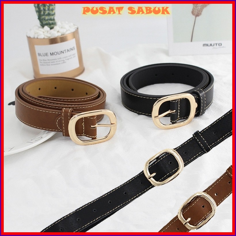 Ikat Pinggang Kulit Belt Wanita Korea Sabuk Fashion Modis Cewek Gesper Kecil Gasper mini Murah Mulus