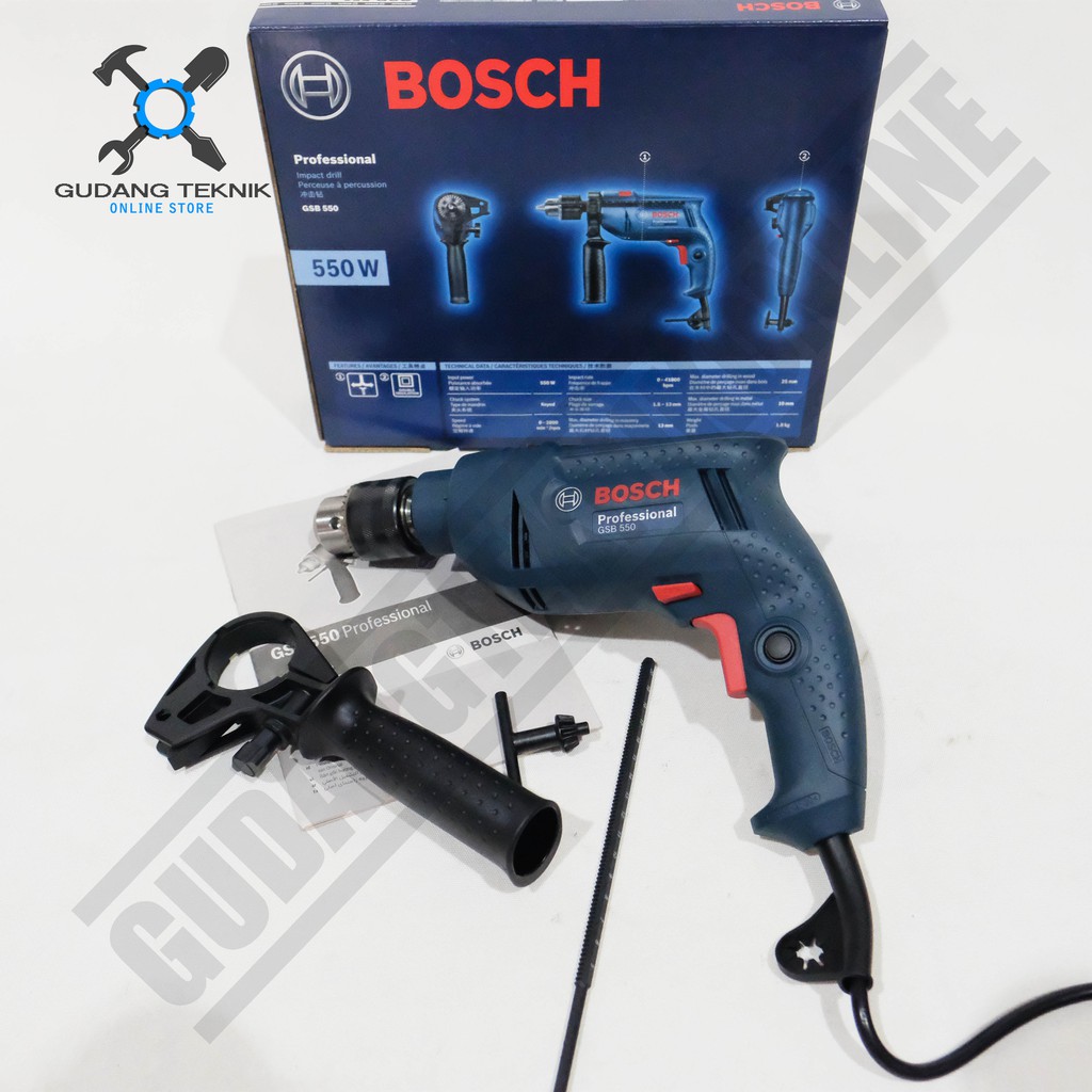 Bosch GSB 550 / Mesin Bor Tangan Bosch GSB-550  - Impact Drill 13mm Bosch GSB550