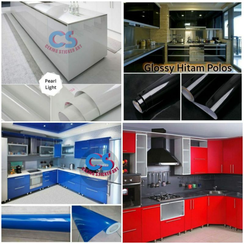 WALL STIKER SCKOTLET LEMARI DAN MEJA DAPUR POLOS PREMIUM PUTIH ANTI AIR,STIKER WARNA,STIKER AQUARIUM