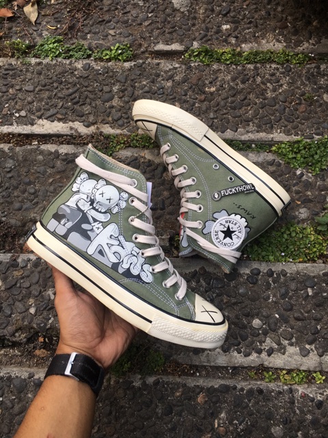 [BAYAR DITEMPAT] KAWS X Converse Allstar 70s Olive Green