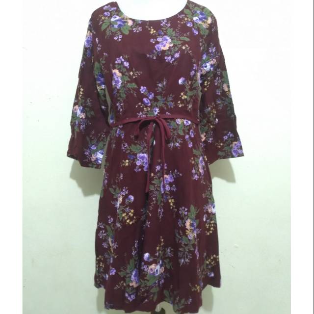 Dress Bunga Suede