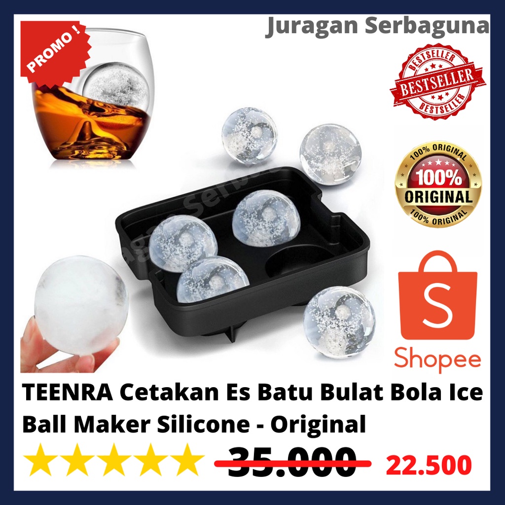 TEENRA Cetakan Es Batu Bulat Bola Ice Ball Maker Silicone - Original