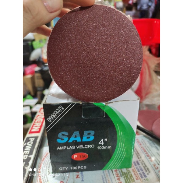 AMPLAS TEMPEL /AMPLAS BULAT 4&quot; GRIT 150 (#150) HARGA 1PCS