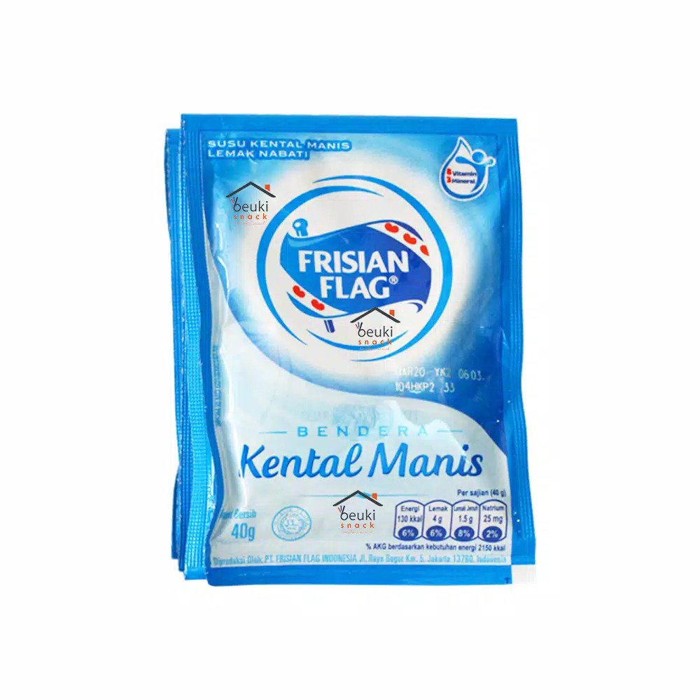 

RENCENG Frisian Flag Susu Kental Manis Susu Bendera Rasa Full Cream - 6pcs x 40gr