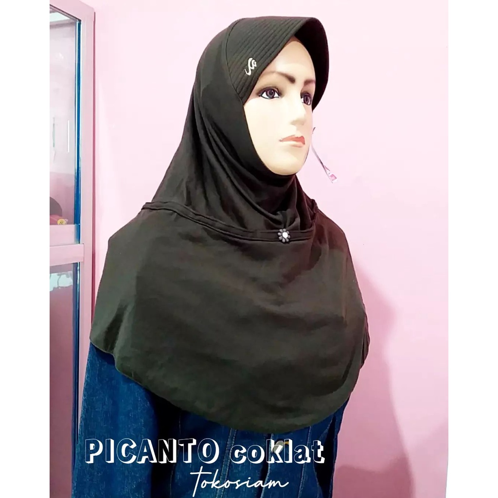 DISKON Picanto Coklat Rabbani ORI ASLI Jilbab Hijab Instan Sekolah