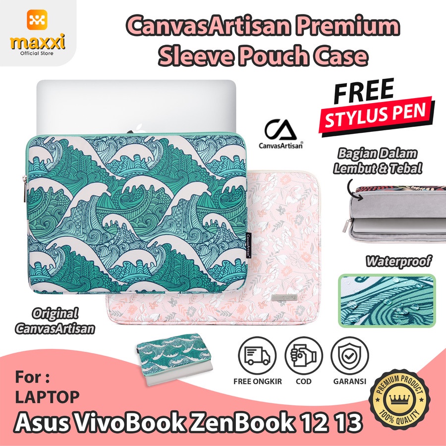 Asus VivoBook ZenBook 12 13 Laptop Sleeve Bag Pouch Cover Motif Pelindung Tas Kerja Jinjing Waterpro