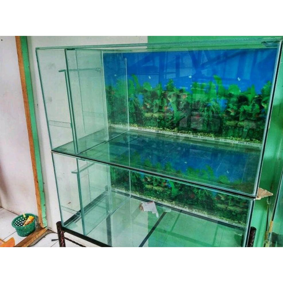 Aquarium Kaca Ukuran 80x40x40 Filter Samping Stok Terakhir Shopee Indonesia Aquarium kaca filter samping