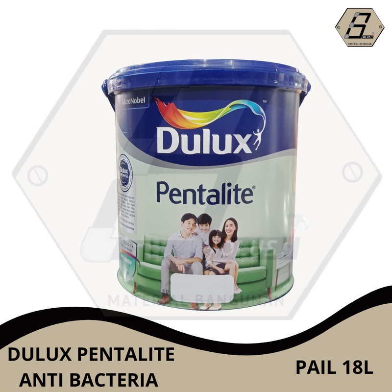 CAT TEMBOK INTERIOR DULUX PENTALITE ANTIBAC LILY WHITE 44520 PAIL