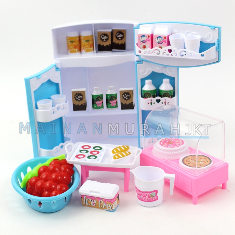 MAINANKEI ANAK KULKAS MF32 SET KULKAS KUE DAN ICE CREAM SET MASAK MASAKAN MAINAN SET KITCHEN