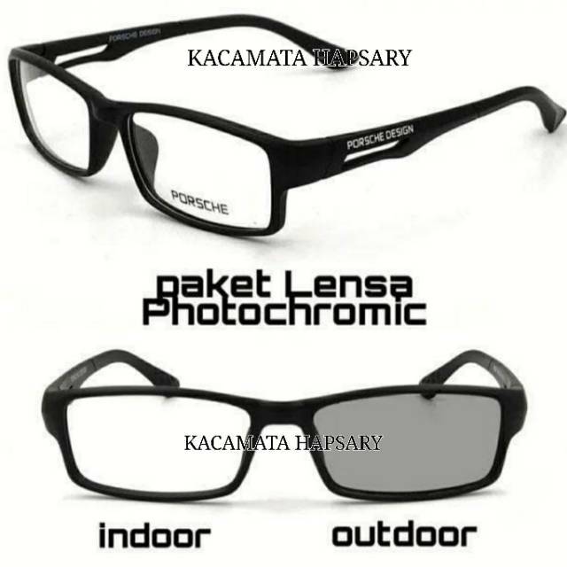 Frame Kacamata Pria Sporty 837 + Lensa Photocromic ( Lensa Otomatis Berubah Warna ) Kacamata Minus