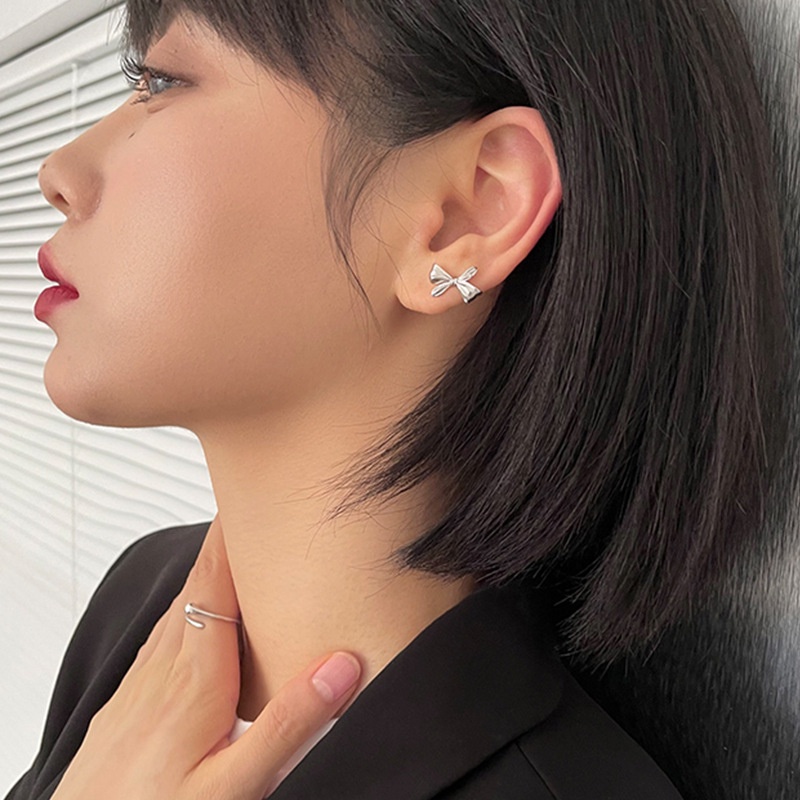 Anting Tusuk Sterling Silver 925 Desain Pita Mini Lucu Gaya Korea Untuk Wanita