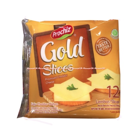 Prochiz Gold Slice Processed Cheddar Cheese 12lembar Keju Lembaran Pro Chiz Pro Cheese Slize