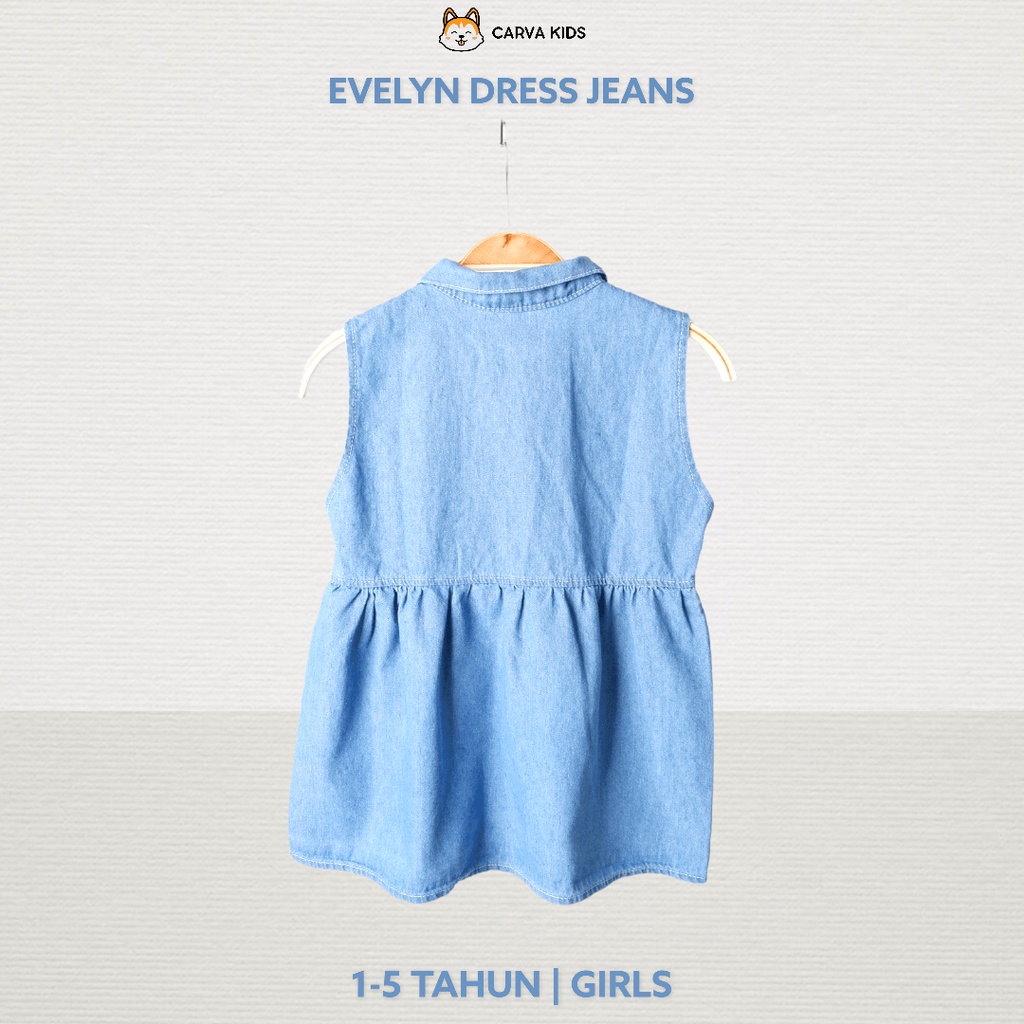 DRESS CARVA SOFT JEANS ANAK PEREMPUAN BAYI EVELYN IMUT LUCU BEST SELLING TERMURAH