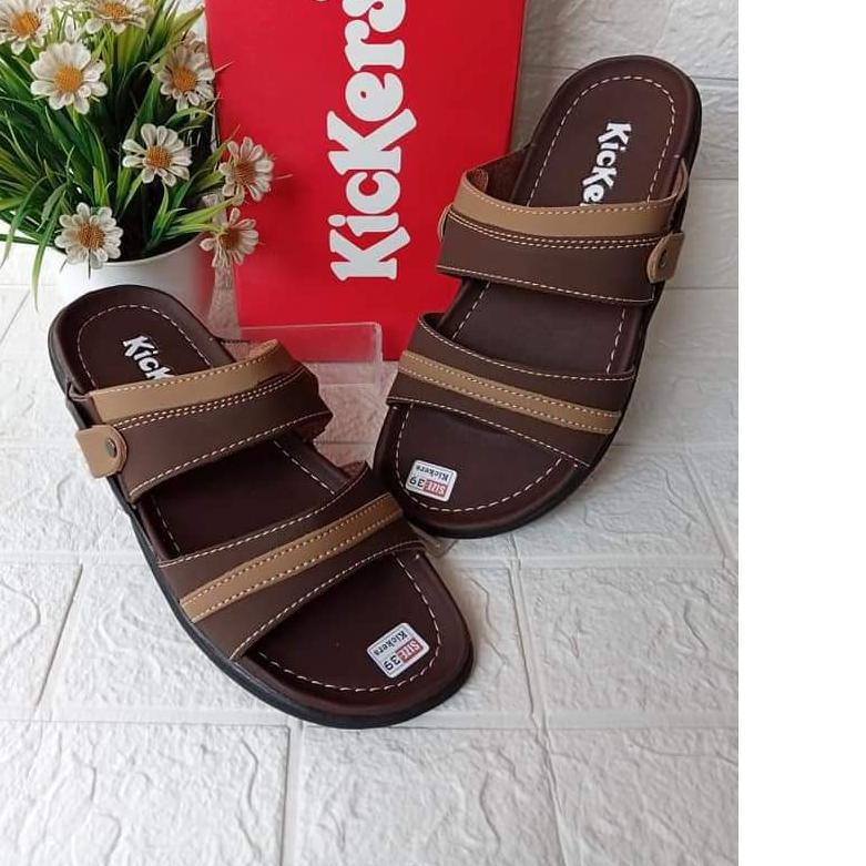 ✰ Sandal Kulit pria import Asli original JNC 05 Kickers model terbaru ☟