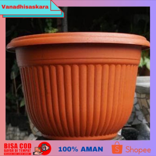 (BISA COD) POT PLASTIK 40 CM COKLAT 817 / POT TANAMAN / POT BUNGA