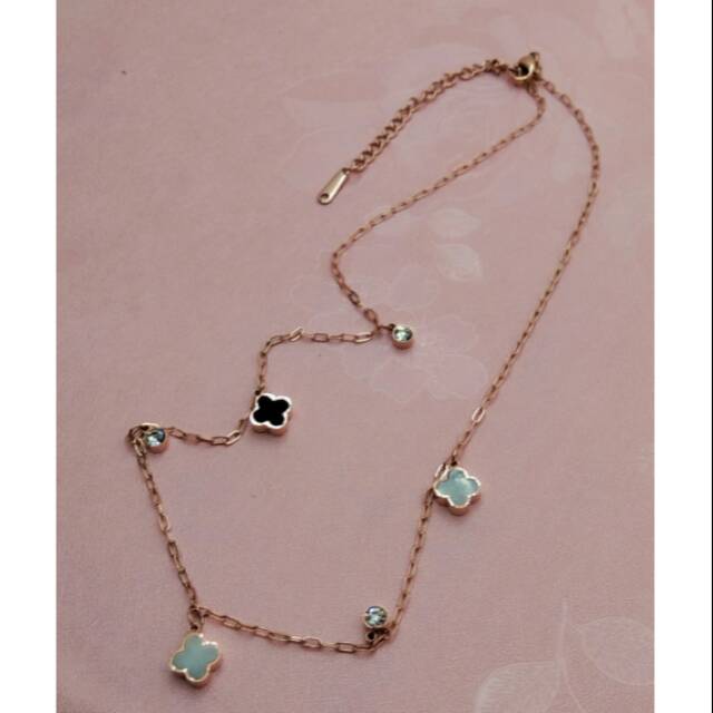 Kalung titanum asli / kalung lv titanium / kalung stainless steel titanium 18kk rose gold