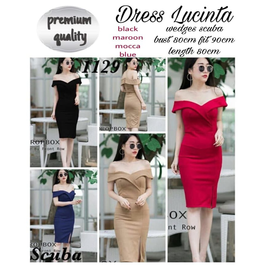 MINI DRESS SABRINA BAHAN SCUBA / MINI DRESS LUCINTA PESTA KONDANGAN