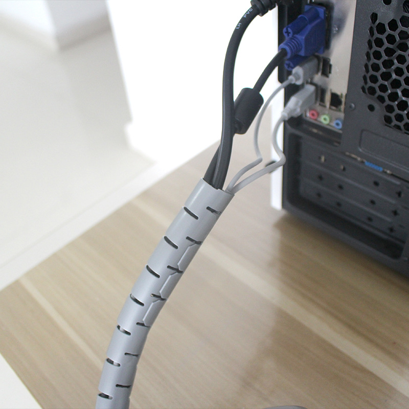 Hot Sale/Tabung Penyimpanan Kawat 2M/kabel Komputer Cords Sleeve Organizer Pipe/Spiral Wrap Winding Cable Wire Protector Cover/Flexible Spiral Management Device