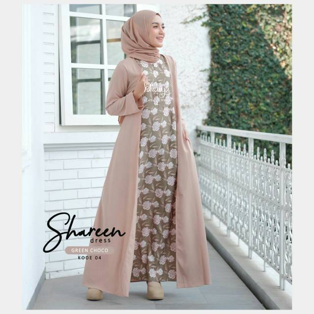 Khaiya gamis motif bunga shareen dress