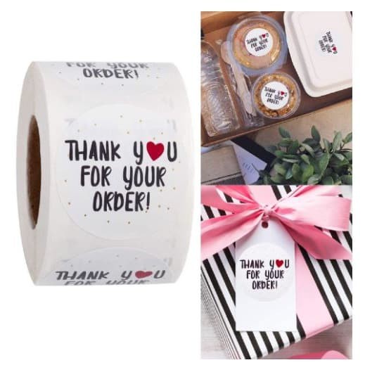 

Label Sticker THANK YOU stiker kemasan hamper kue souvenir kado pesta V