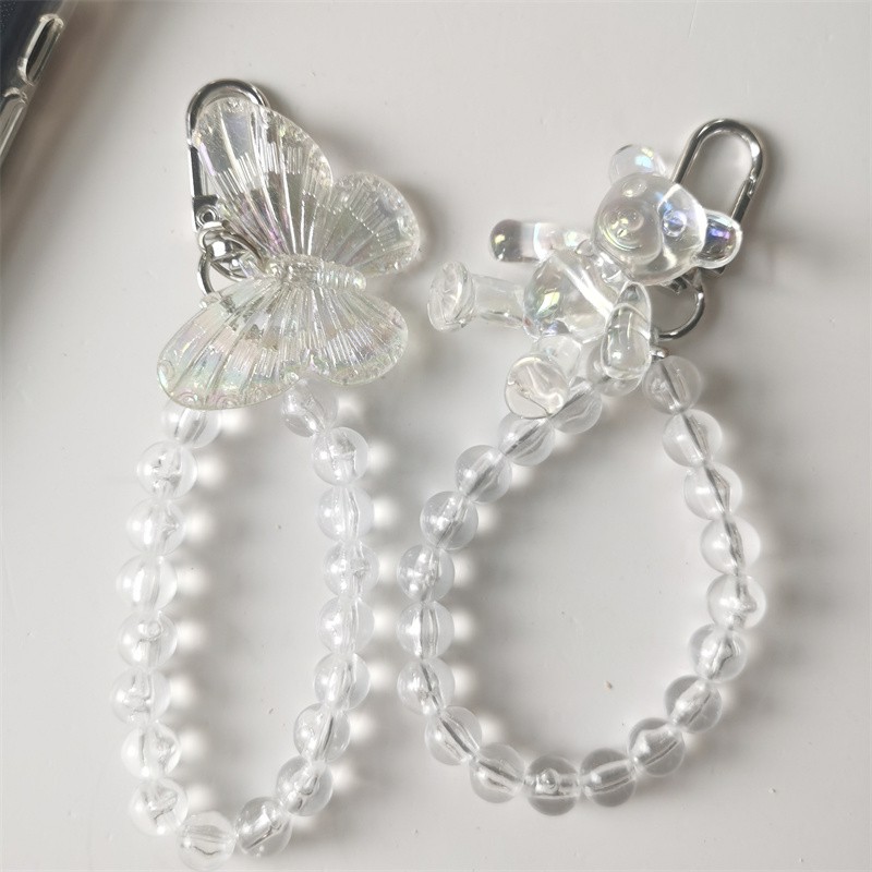 Case Transparan Dengan Rantai Butterfly Untuk IPhone 14 6 6s 7 8 SE 2020 7P / 8Plus X XS XR 11 12 13 mini Pro Max