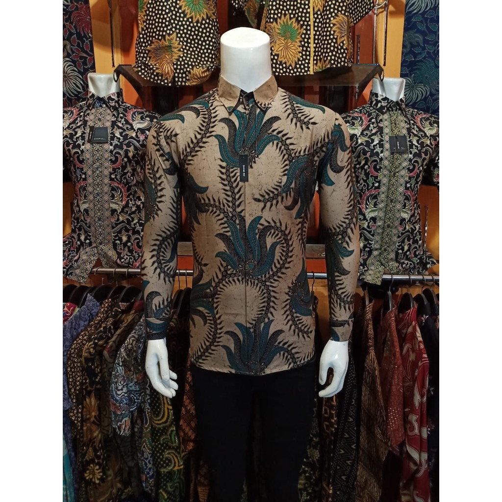 (BISA COD) HEM KEMEJA BATIK PRIA SLIM FIT MODERN MEWAH KUALITAS