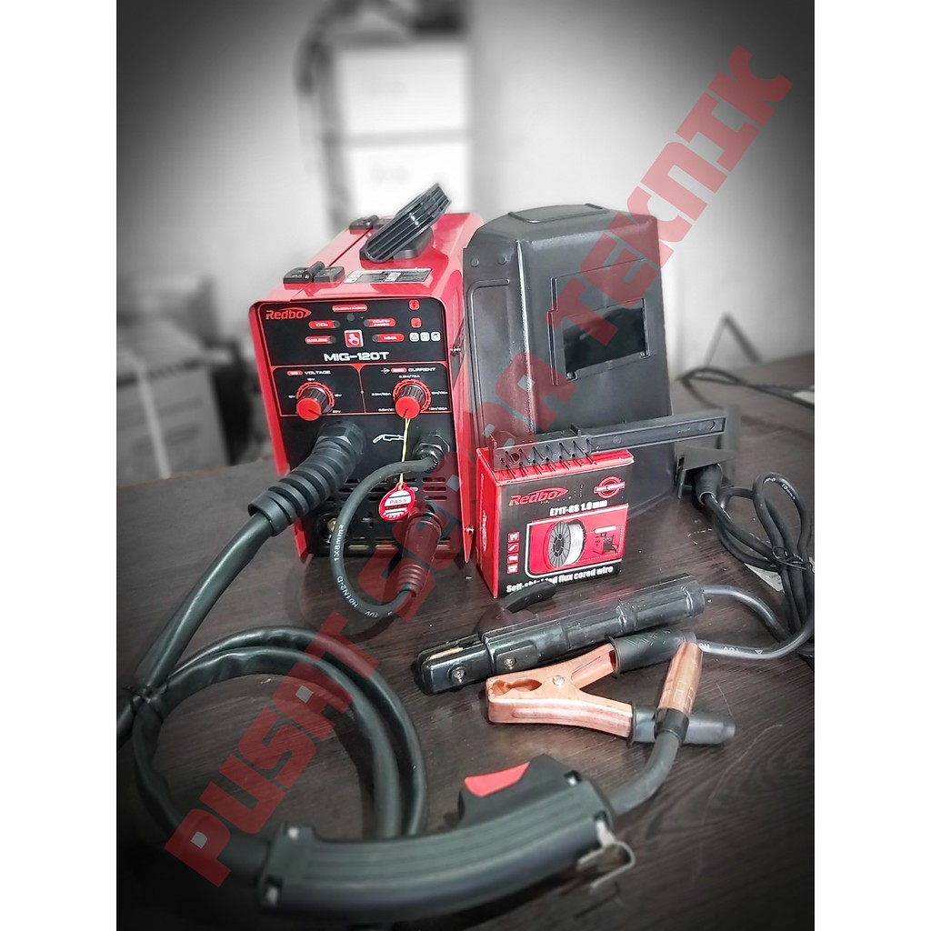  REDBO  MESIN  LAS  MIG  120  A CO2 TANPA GAS WELDING MIGi 